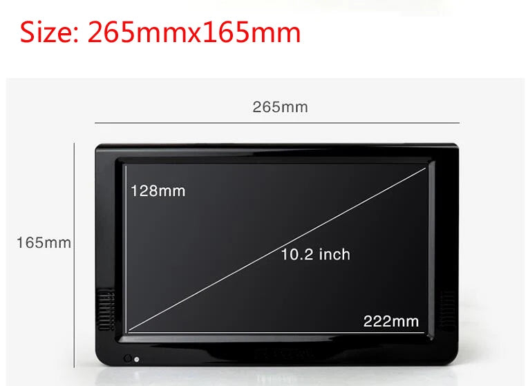 Leadstar D1 10 Inch ISDB-T Portable Mini DigitalTv Built In IsdbT DVB T2 ATSC Converter Tuner Decoder H265/Hevc Dolby Ac3 HDMI