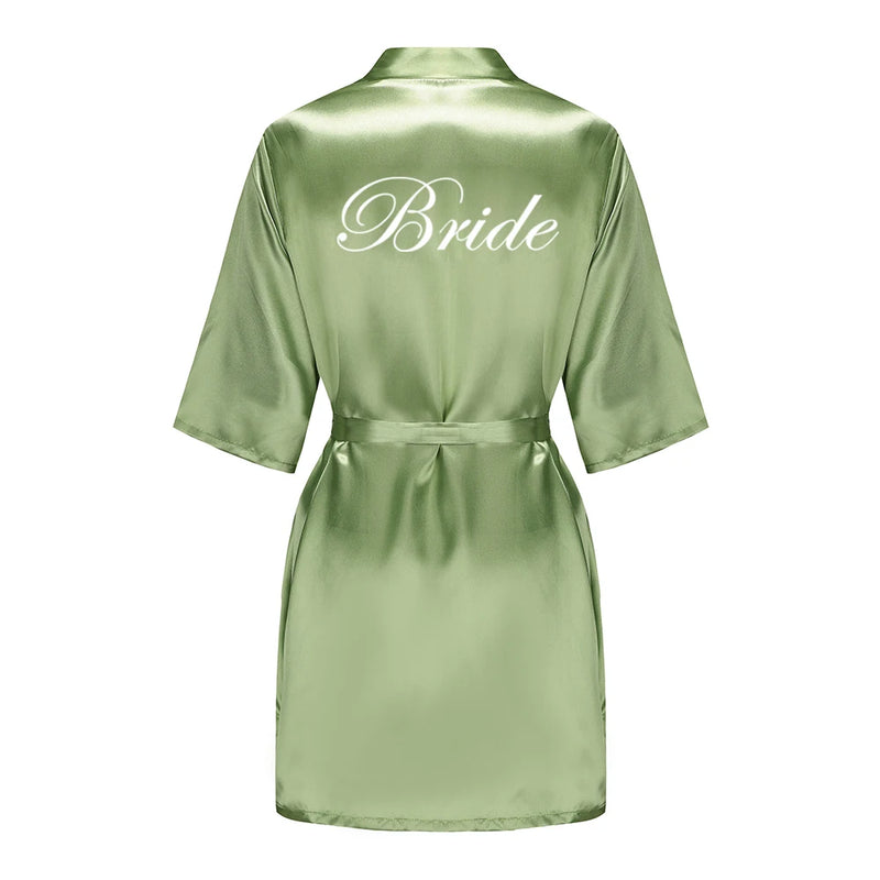 Satin Silk Robes Plus Size Wedding Bathrobe Bride | SAMAG