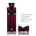 Fashion Mens Suspender Bow Tie Set Man Shirt Pants Dress Women Wedding Party Solid Color Suspender Suit Skirt With Braces Straps