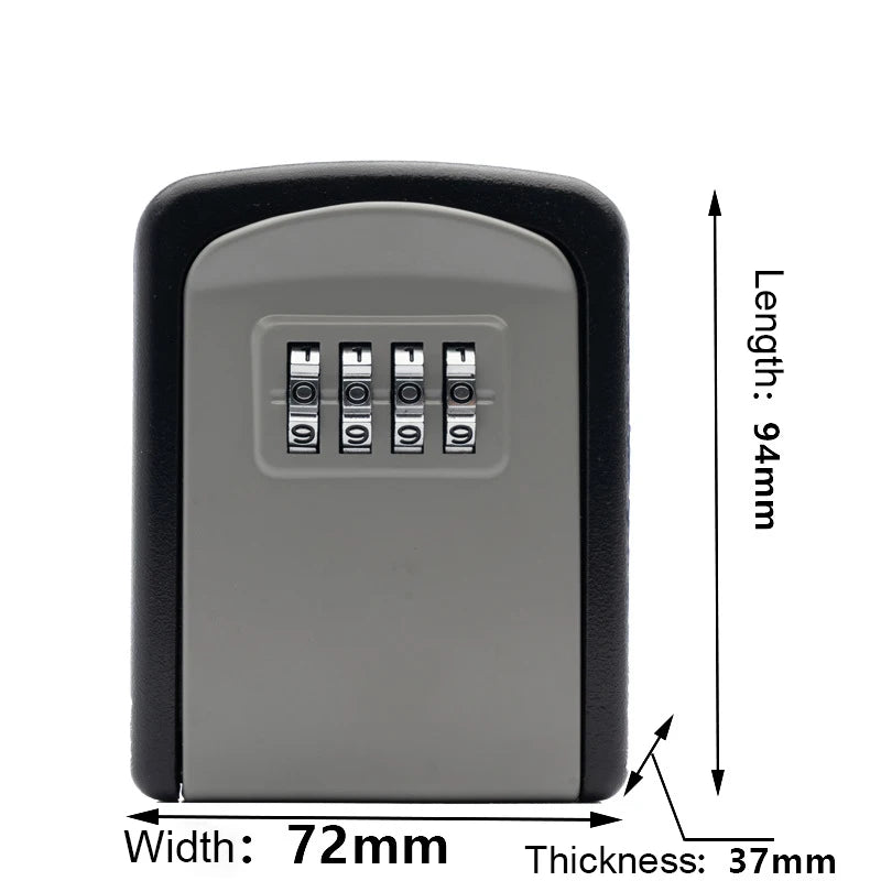 Key Lock Box Wall Mounted Stainless Steel Safe Weatherproof 4 Combination Storage for Indoor and Outdoor Use - View 2 | SAMAG
