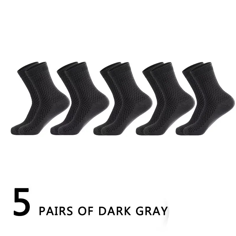 5Pairs/Lot Men's Socks Bamboo Fiber Business Breathable | SAMAG