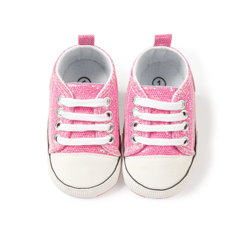 Newborn Baby Shoes Classic Sequins Canvas Cotton - View 7 | SAMAG