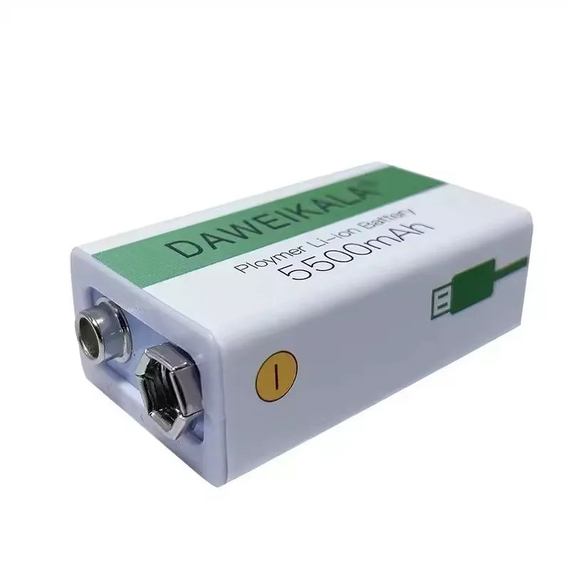9V 5500mAh 9V battery li-ion Rechargeable battery Micro USB Battery 9v lithium for Multimeter Microphone Toy +USB charging cable
