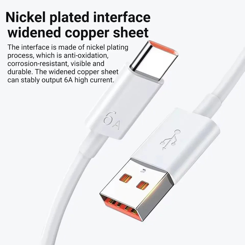6A 66W Super Fast EU Charger For Huawei Mate 50 60 P60 Nova 12 13 Honor 200 400 Magic 4 5 6 7 Pro Type C USB Quick Charge Cable