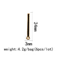 6pcs/lot 24*3mm Zinc Alloy  Long Tip Rectangles Earring Base Connectors Linker for DIY Earrings Jewelry Accessories