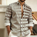 Best-Selling Men's 3D Printed Plaid Long-Sleeved Shirt | SAMAG