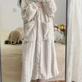 Coral velvet jacquard pajamas for women, winterized | SAMAG