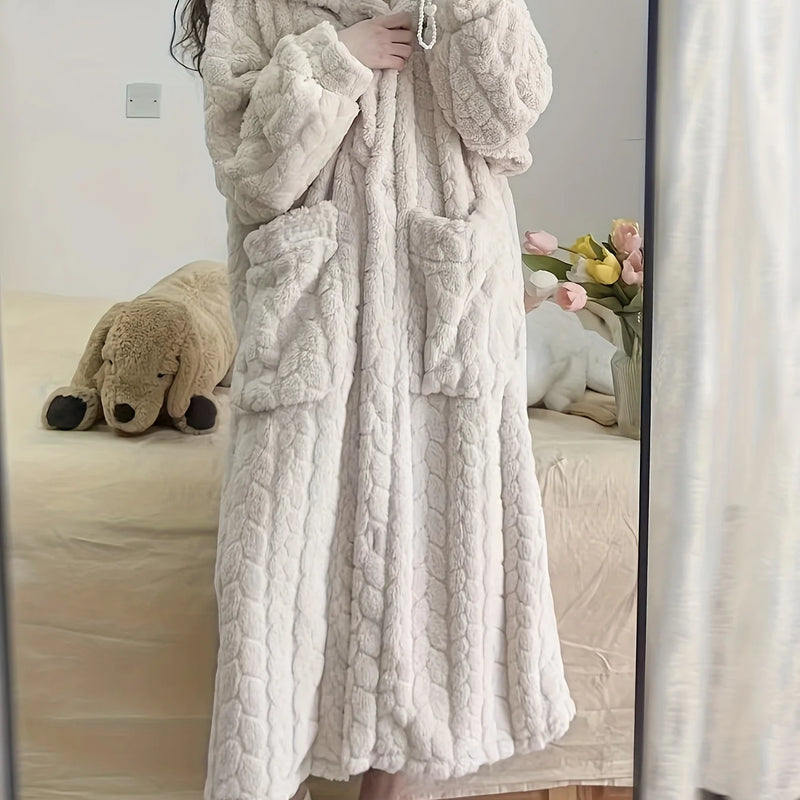 Coral velvet jacquard pajamas for women, winterized | SAMAG
