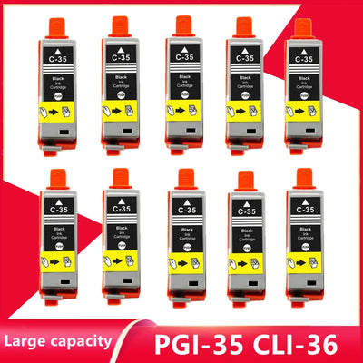 10 Black Compatible Ink Cartridge PGI-35 CLI-36 35 36 | SAMAG