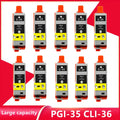10 Black Compatible Ink Cartridge PGI-35 PGI35 CLI-36 CLI36 35 36 for Canon PIXMA IP100 IP110 IP100B TR150 Printer