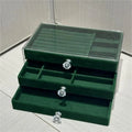 3-Tier Dust-Proof Acrylic Jewelry Organizer Box, Elegant Modern Rectangular Tabletop Display Case  jewelry boxes and packaging