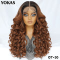 Latisha Lace Frontal Wigs Synthetic 24 Inch Loose Curl Pre Plucked Lace Frontal Wig For Women Highlight With Baby Hair 13X6 Wigs