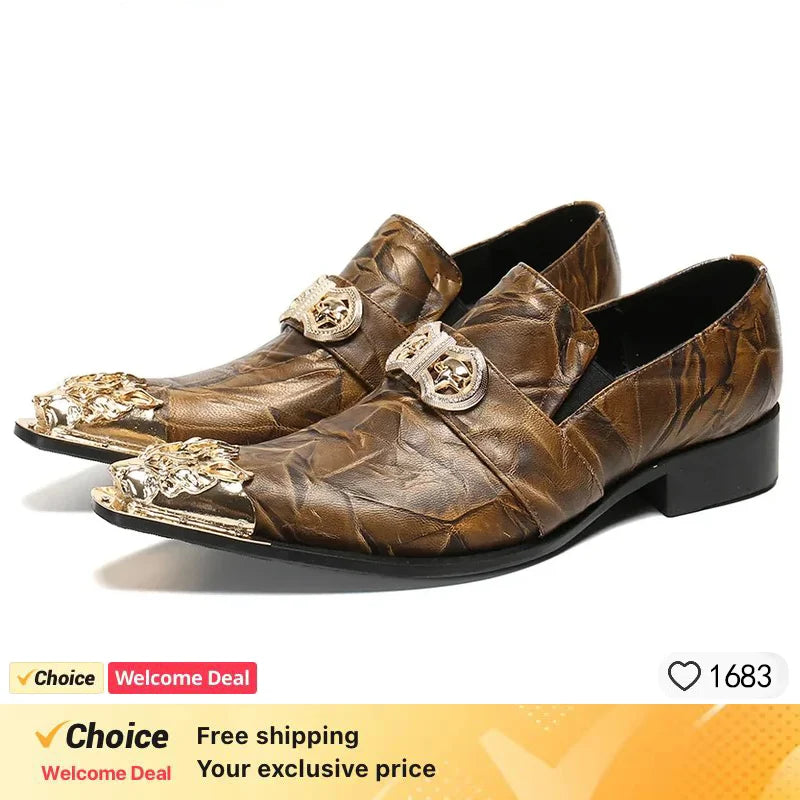 Crocodile Grain Men Shoes Pointed Iron Toe Leather Dress Shoes Black Lace-up Formal Business Shoes Men Zapatos Hombre
