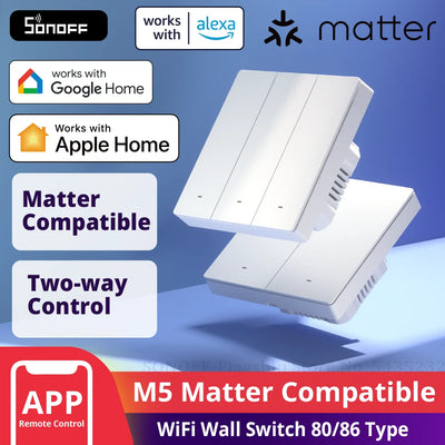 SONOFF M5 Matter Smart Wall Switch 80/86 Type Push Button | SAMAG