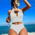 Summer Women's Bikini Set Solid Color Halter Neck | SAMAG