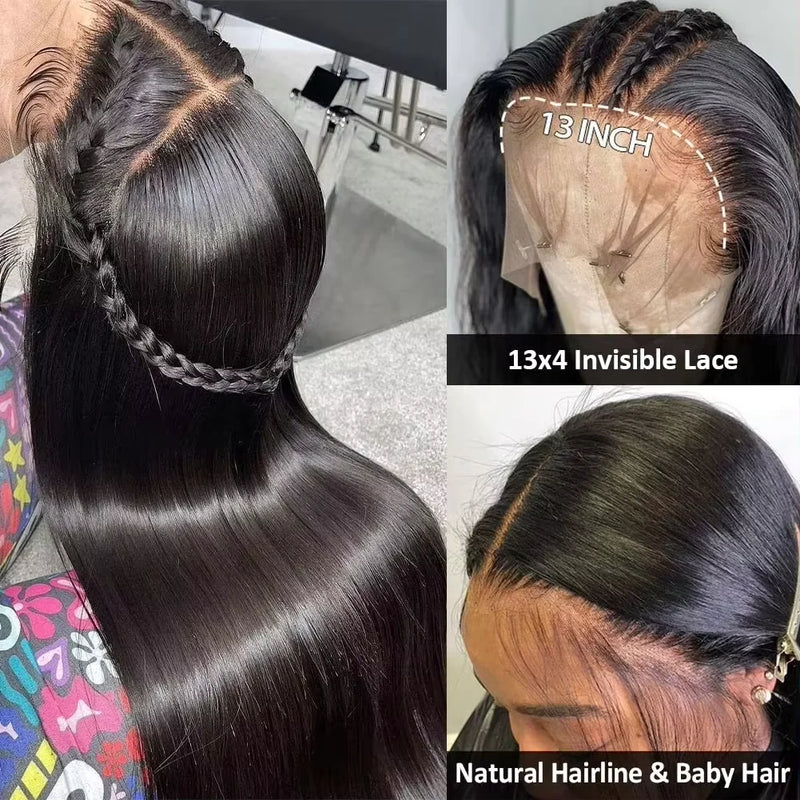 36 Inch Glueless Wigs Human Hair 100% Vietnamese Hd Lace Human Hair Bone Straight Lace Front Human Hair Wig On Clearance Sale