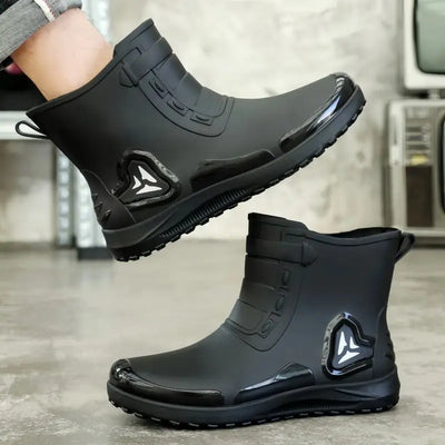 Men's New Short Rain Boots with Elastic Cuff Waterproof | SAMAG