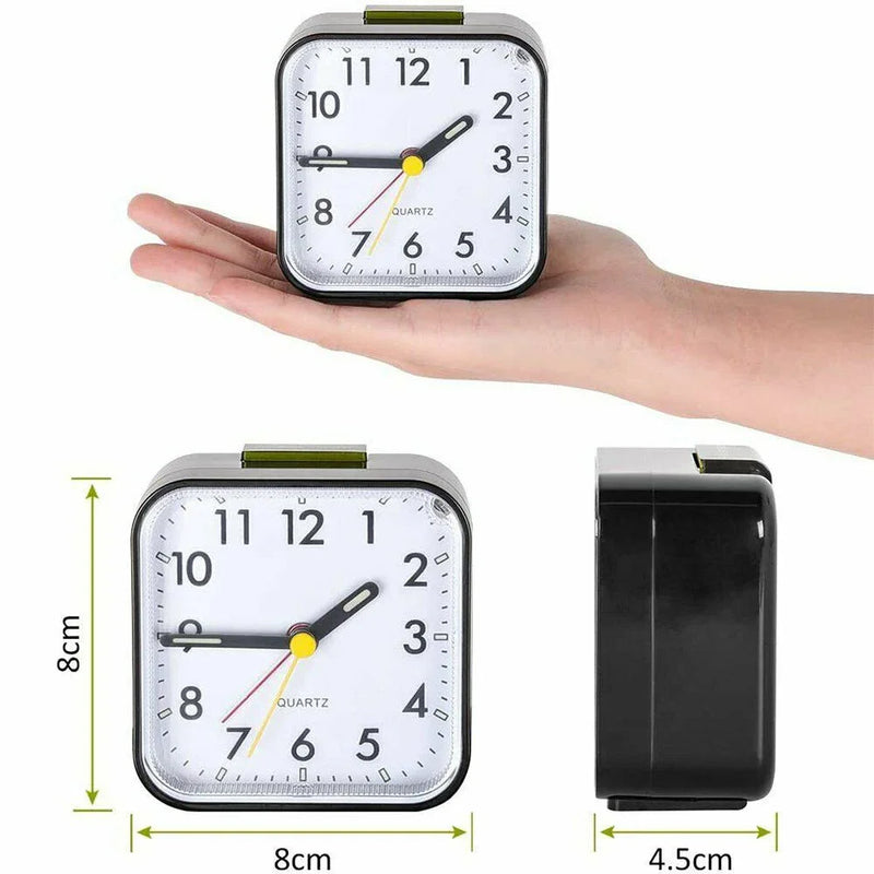 Luminous Desk Alarm Clocks Small Silent Non-ticking Analog Quartz Clock with Light Snooze for Heavy Sleepers, Office and Bedroom