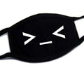 Black Face Mask Unisex Winter Warm Thickening Half Face Mouth Mask Cotton Cartoon Pattern Anti-Dust Anti- Respirator Kpop Mask