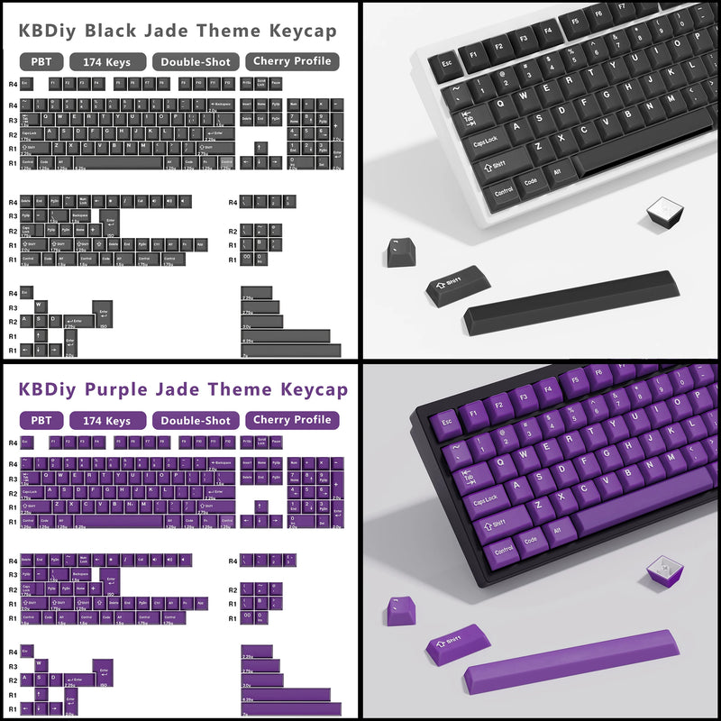 KBDiy GMK Blue Samurai Keycap Cherry Profile Double Shot PBT ISO Keycaps For Gamer Mechanical Keyboard Kit Gaming Point Key Cap