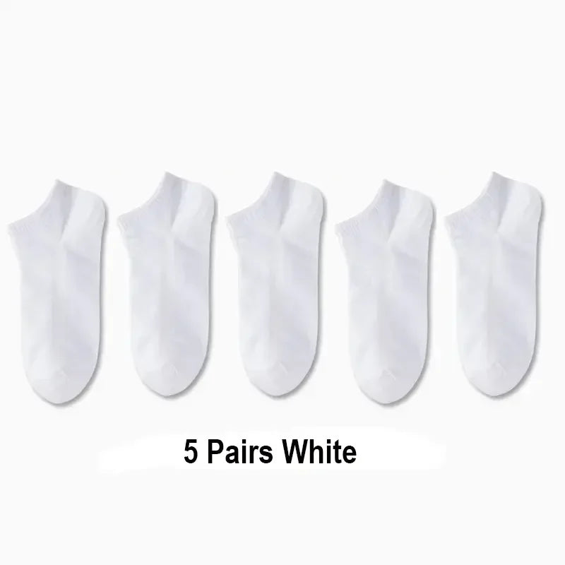 5/10 /20/30 Pairs Unisex Casual Plain Color Boat Socks | SAMAG