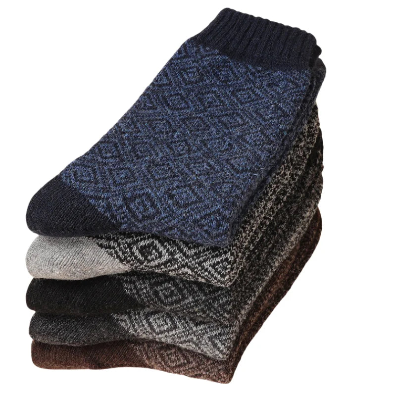 5pairs Unisex Ethnic Style Vintage Thick Wool Warm Crew | SAMAG