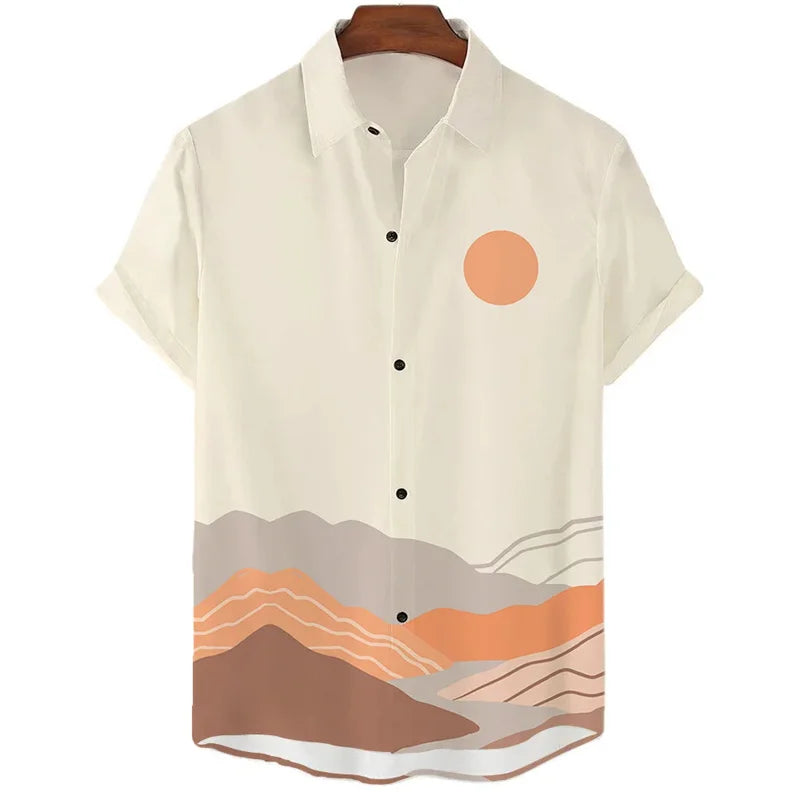 Desert Cactus Shirt for Men 3D Print Summer Hawaiian | SAMAG