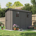 4x8 FT Plastic Outdoor Storage Shed with Floor, Light - View 7 | SAMAG