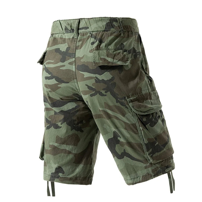 Men's Camo Cargo Shorts Outdoor Multi-Pocket Cotton | SAMAG