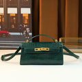 French Crocodile Trendy Solid Color Handbag Women's Classic Versatile Boston Bag