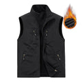 2025 Autumn Winter Thickened Fleece Double-Sided Vest Men's Jacket Warm Outerwear Slim Fit Casual Style Daily