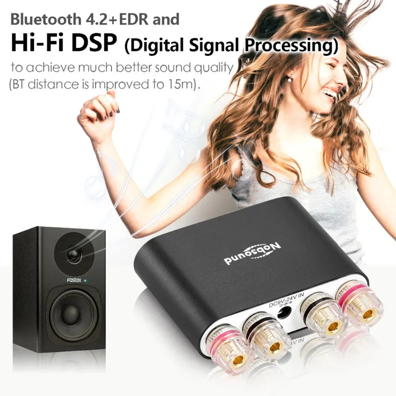 Nobsound NS-10G PRO Hi-Fi Digital Amplifiers Mini Stereo DSP Bluetooth 5.0 Receiver Home Audio Desktop Power Amplifier 100W*2
