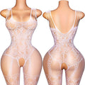 Sling Halter Neck Baby Dolls Underwear Fishnet Hollow Bodystockings Sexy Lingerie Women Cross Legged Crotchless Babydolls Dress