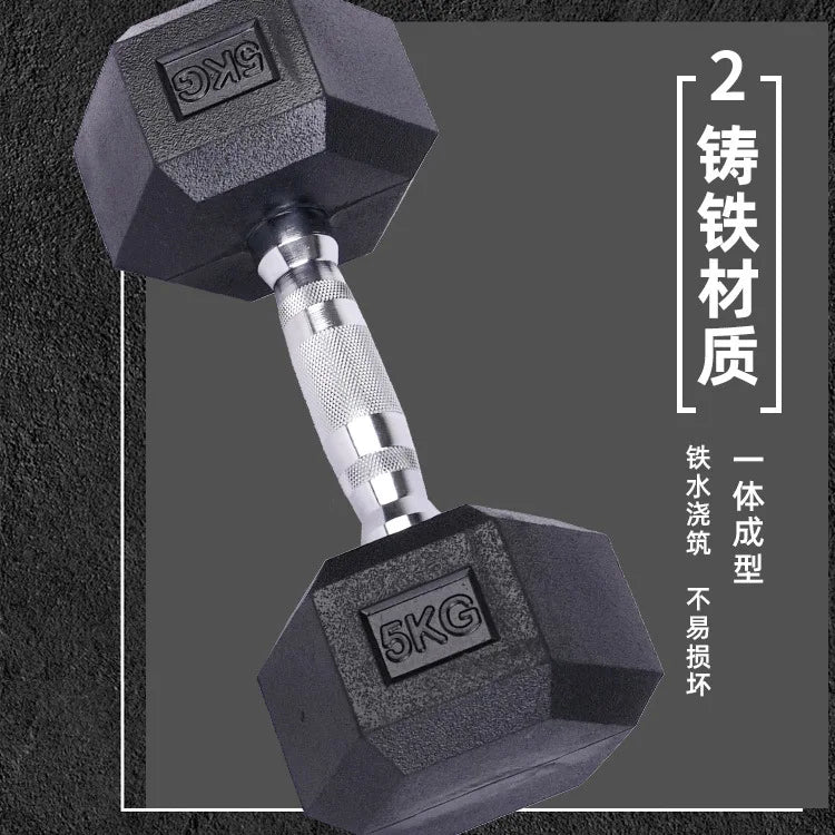High-Quality Rubber Hexagonal Dumbbells Set 10lbs | SAMAG