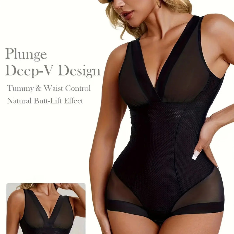 Sexy Women's Bodysuit Shapewear Black Waist-Cinching Shaping Pants