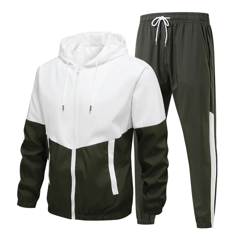 Spring and Autumn Men's Hooded Sports Leisure 2 - piece Sets New Fashion Jacket and Pants Hip Hop Casual - View 8 | SAMAG