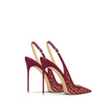 Thin Heel Pointed 2025 New High Heels Women's Red Fabric Versatile