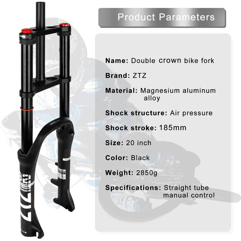 20"/26" Fat Tire Bike Air Suspension Fork, 180mm Travel - View 4 | SAMAG