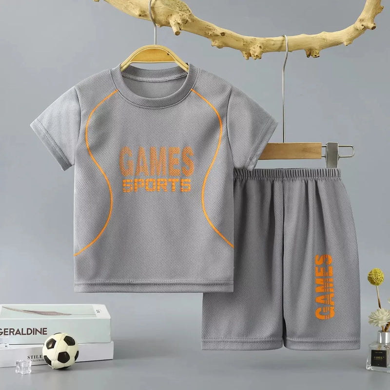 1Set Boy Girl Leisure Set Children Letter Quick Drying - View 2 | SAMAG