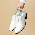 Pointed High Heel Leather Shoes For Men In British Business And Casual Heightened Wedding Shoes Korean Style Shiny Hairstylist