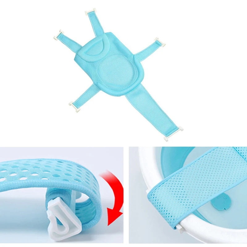 Baby Bath Cushion Pad Newborn Infant Bathtub Mat Supporter Net Summer Nonslip Floating Bathing Five point Adjustable Bath Mat