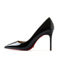 HLTINO Black Pointed Toe Red Bottom Heels Fashion Women Spring Summer Pumps Genuine Leather Shoes for Daily Party Women Shoes