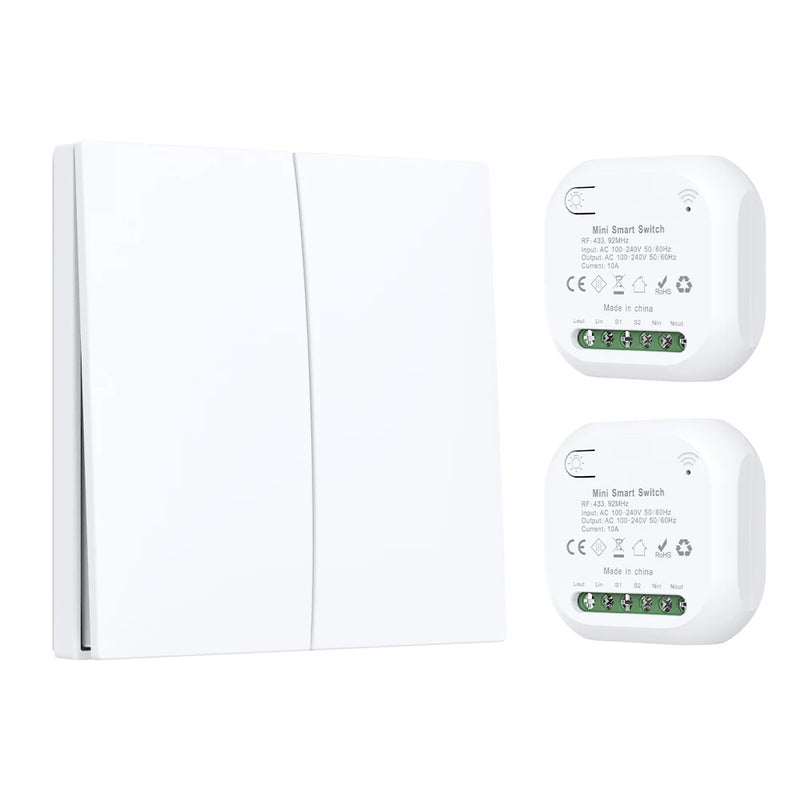 Self-Powered  Wireless Light Switch RF433MHz No Battery Waterproof Wall Panel Remote Control Kinetic Switches  for Home  Schakel