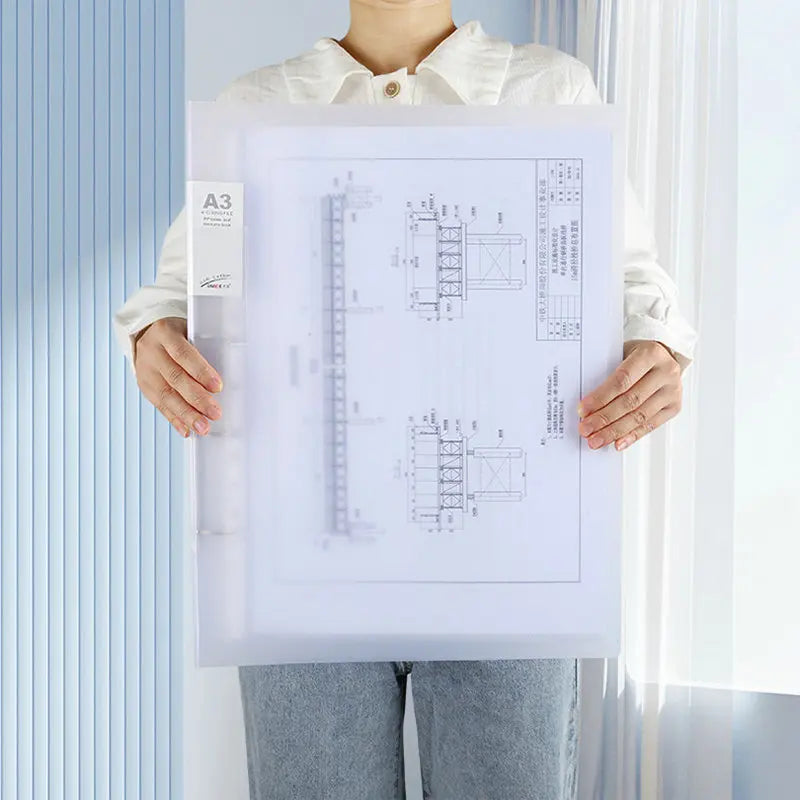 Clear File A3 Binder Portfolio Folder With Rings Transparent Sleeves A3 Poster Binder Drawing Portfolio Office Filing And Binder