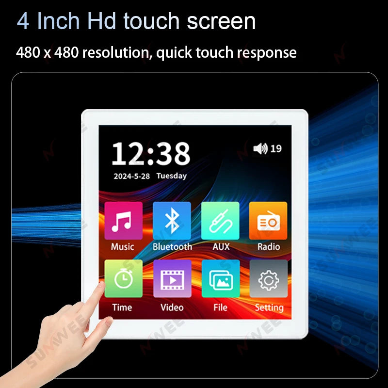 MINI Touch Screen TF Audio In Wall Amplifier Home Theater Bluetooth Control Panel Background Music Player Stereo Ceiling Speaker