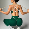 Sexy Backless Sports Bra with Lifted Butt and Color Block Design - Women's Yoga Pants Set for Outdoor Activities