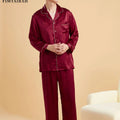Fimtairah Real 19MM 100% Mulberry Silk Pajamas Men's Autumn  Hangzhou Solid Color heavy Silk Home Wear Men's