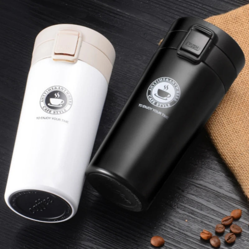 380ml Thermos Coffee Cup Tea Mug Double Layer Stainless Steel Vacuum Insulated Metal Thermos Outdoor Sports Water Bottle