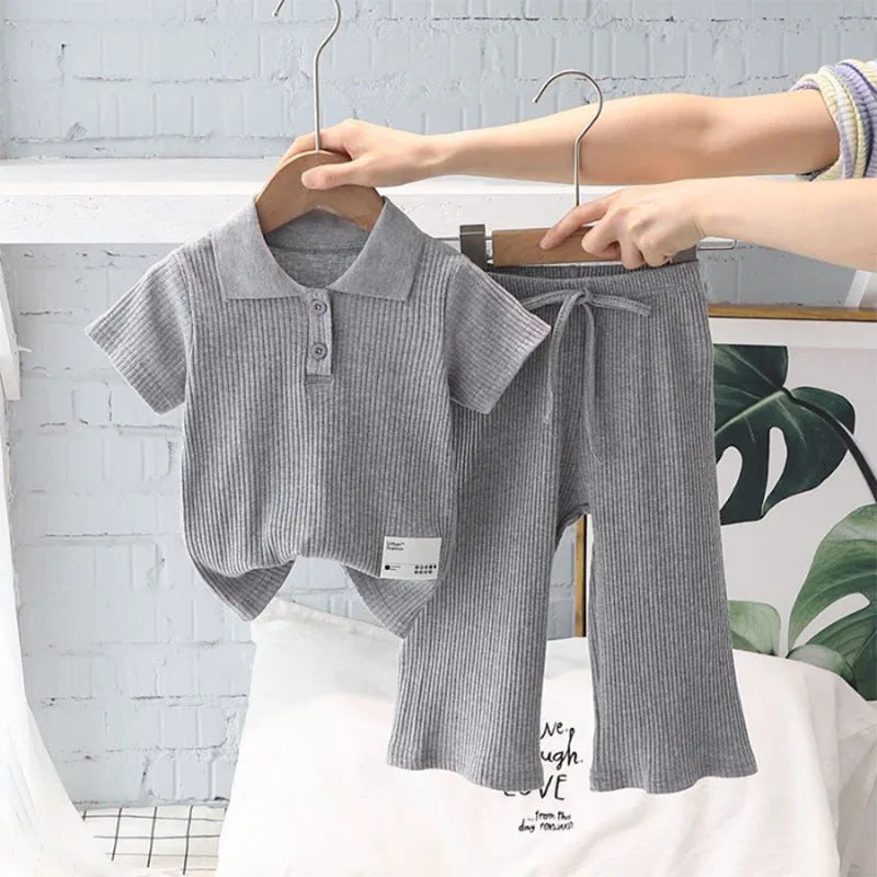 Summer Girls Sweet Sets Baby T - Shirt Stripes Suit Kids - View 4 | SAMAG