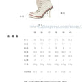 Retro Canvas Front Lace Up Sports High Heel Boots 2025 Mixed Color Mid Calf Casual Boots Pointed Toe Inner Zipper Modren Boots